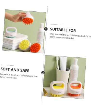 Beavorty 6-Pack Shampoo & Massage Brush - Multifunctional Hair & Body Cleaning Brush - Ergonomic Bath Device - Orange 8x8x8.1 cm - Buy Online on GoSupps.com