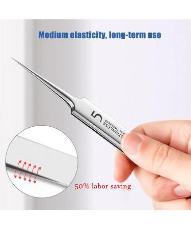 AOYHJA Blackhead Removal Tweezers - Stainless Steel Curved Hook for Acne, Pimples, Blemishes - Precision Tool for Splinter and Ingrown Hair Removal - Buy Online on GoSupps.com
