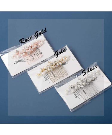 Catery Pearl Bride Wedding Hair Comb - Silver Rhinestone Bridal Hair Piece for Women - Buy Online on GoSupps.com