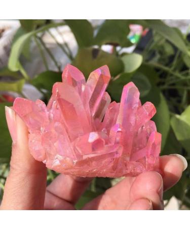 Crystal Rough Specimen Healed 70g Natural Crystal Quartz Cluster Colourful Specimen Electroplating Coated Reiki Stone Home Decoration Craft As a Gift