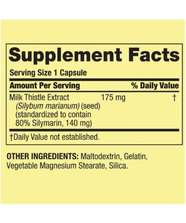Spring Valley Milk Thistle 175mg - 180 Capsules | Liver Support Supplement - Buy Online on GoSupps.com