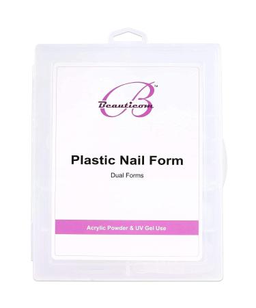 Beauticom USA Dual Nail Form Set Box | Frosted & Clear False Nail Forms for Salons & DIY Manicure - Buy Online on GoSupps.com