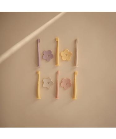 Mushie Children s Toothbrush - Blushing Flower Design | Soft & Secure Hand Toothbrush with Suction Cup for Ages 0-6 | Gentle on Teeth & Gums - Buy Online on GoSupps.com
