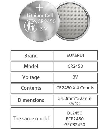 CR2450 Battery DL2450 3V Lithium Battery-4 Count - Buy Online on GoSupps.com