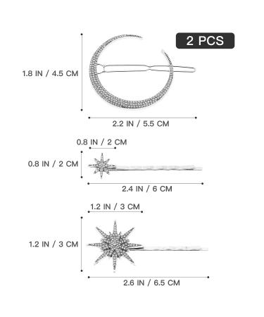 Beaupretty Vintage Star Moon Hair Clips - Silver Moon Barrette Bobby Pins for Women - Buy Online on GoSupps.com