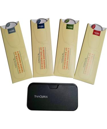 ThinOptics Clarity Kit Rectangular Reading Glasses - Black 44.45 mm +2.5 | Global Shipping Available - Buy Online on GoSupps.com