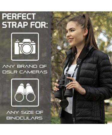 BlueCabi Neoprene Neck Shoulder Strap for Cameras and Binoculars - Comfortable & Adjustable Men and Women - Anti Slip Lightweight Design - Black - Buy Online on GoSupps.com