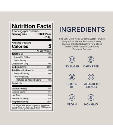 Belle HydroBelle Electrolyte Powder Drink Mix Blue Razz Sugar Free Hydration Packets Made with Coconut Water and Electrolytes Vegan Keto and Dairy Free Travel Friendly 32 Count Blue Razz 0.18 Ounce (Pack of 32) - Buy Online on GoSupps.com