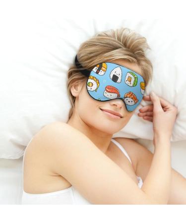 Kawaii Sushi Sleep Mask - Adjustable Strap Eye Cover for Sleeping, Blocking Light - Men and Women - Buy Online on GoSupps.com