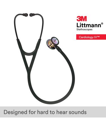 3M Littmann Cardiology IV Stethoscope High Polish Rainbow Finish - Black Tube Smoke Stem, 27 inch - Buy Online on GoSupps.com