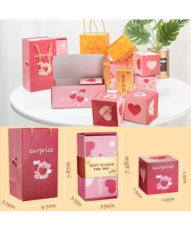 N/A Happy Birthday Surprising Boxes Creative Cards Explosion Gift Box for Relatives Loved Ones Gift 12pcs Bounce Boxes Gift Boxes Gift Bags Pink BEST WISHES FOR YOU - Buy Online on GoSupps.com