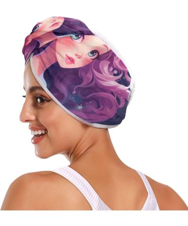 Purple Mermaid Hair Towel 2 Pack | Super Absorbent Quick Dry Turbans for Women & Girls - Buy Online on GoSupps.com