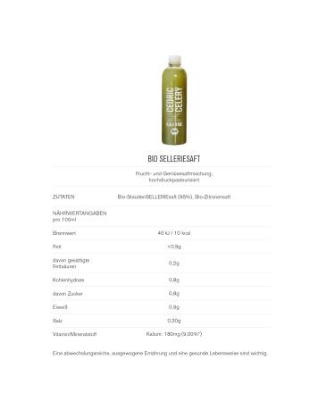 14-Day Organic Celery Cure - 14 Bottles of 500ml | All-Natural Additive-Free Regional Production - Buy Online on GoSupps.com