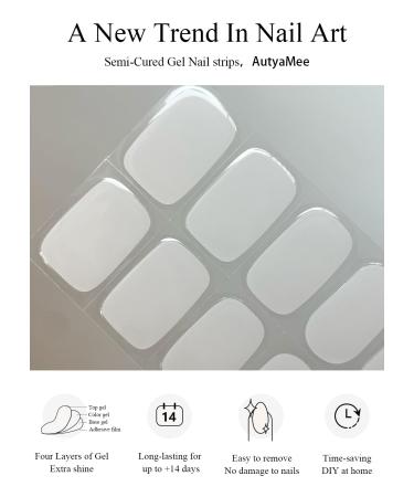 Buy Semi Cured Gel Nail Strips - Jelly White 20 PCS | Easy to Use Gel Nail Wraps for Salon Quality Nails | UV Light Required - Buy Online on GoSupps.com