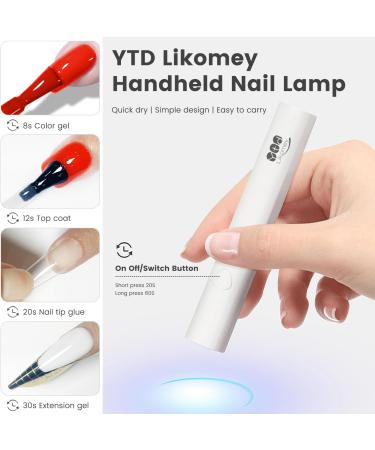 YTD Likomey Handheld UV LED Nail Lamp - Quick Dry Mini Portable Light for Gel Polish Rechargeable & Foldable Stand - Buy Online on GoSupps.com