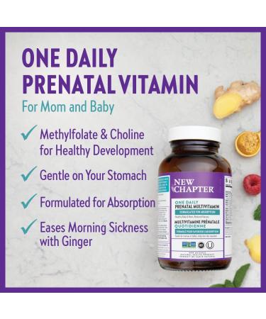 New Chapter Prenatal Vitamins Prenatal Multivitamin with Methylfolate + Choline for Healthy Mom Baby One Daily 60 Count 1 count (Pack of 90) - Buy Online on GoSupps.com