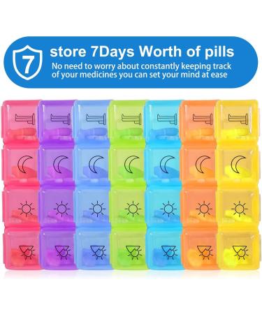 Weekly Pill Organizer Box - AM PM Travel Medication Reminder with Leather Carrying Case | 7 Compartments for Easy Daily Use - Buy Online on GoSupps.com