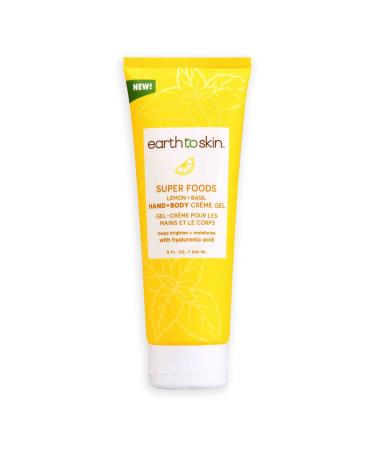 Earth To Skin Super Foods Lemon + Basil Hand & Body Creme Gel (8.0 Fl Oz)