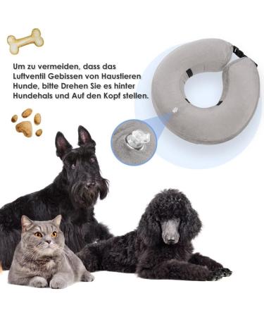 NASJAC Inflatable Pet Hinges & Adjustable Dog Collar - Leak Protection Quick Lock Comfort for Post-Op Recovery Gray - Buy Online on GoSupps.com