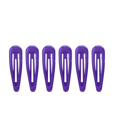 HD Novelty Hair Accessories Snap Hair Clips Bendies Sleepies 6Pcs 5CM Snap Hair Clips School Colours Hairclips Hair Accessories for Girls & Women (Purple)