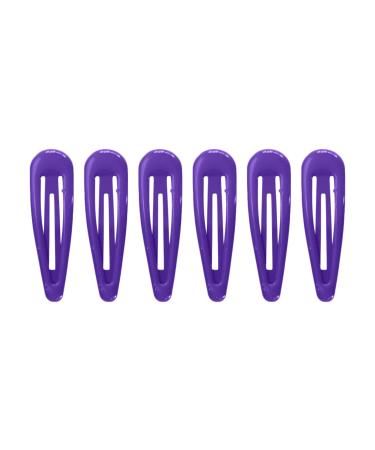 HD Novelty Hair Accessories Snap Hair Clips Bendies Sleepies 6Pcs 5CM Snap Hair Clips School Colours Hairclips Hair Accessories for Girls & Women (Purple)