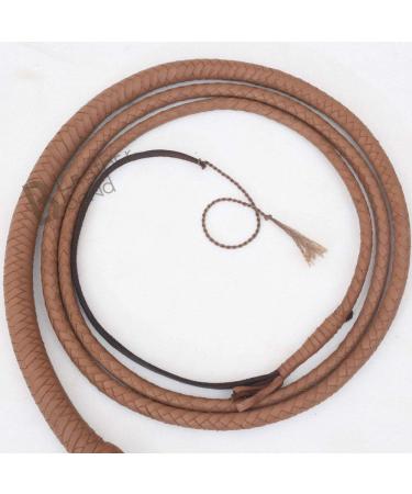 LB'S WHIP Indiana Jones Style 4ft 8 Plait Natural Tan Brown Cowhide Leather Bullwhip - Buy Online on GoSupps.com