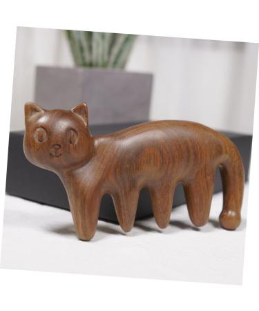 Magiclulu Cat-Shaped Massage Comb | 3-in-1 Head & Body Massage Tool | Travel-Friendly Sandalwood Brush for Cats & Dogs - Buy Online on GoSupps.com