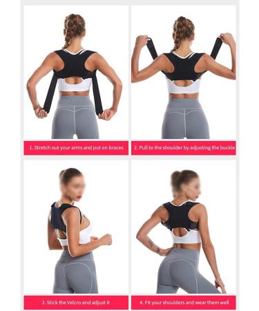 ZUIAI Posture Corrector Adjustable Back Support Belt Spine Back Shoulder Brace Support Belts Adult Invisible Hunchback Belts(A Black L) Large A Black - Buy Online on GoSupps.com