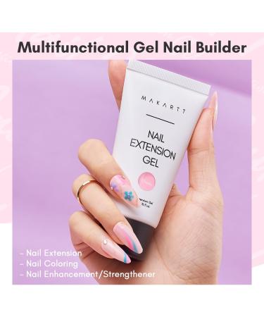 Makartt Poly Nail Gel 50ML Builder Gel Extension - White Pink Nude Clear Rosy Cheeky Design - for Technician Starter DIY Salon - Buy Online on GoSupps.com
