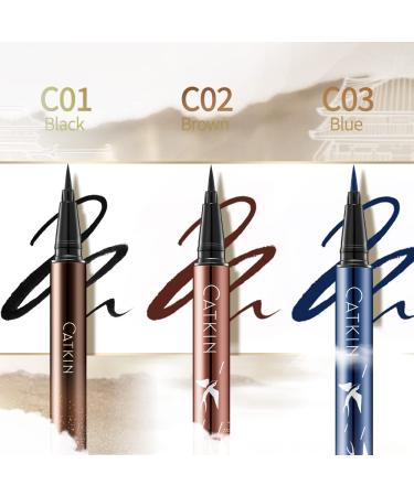 Catkin Liquid Eyeliner Pen - Ultra-Fine Waterproof, Long-Lasting & Quick Drying - Alcohol-Free Blue C03 - Buy Online on GoSupps.com
