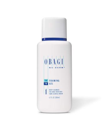 Obagi Medical Nu-Derm Foaming Gel Cleanser with Aloe Vera - Gentle Cleanser for Face, for Normal to Oily Skin - Purifying Cleansing Gel to Remove Impurities, Oil, and Makeup - 6.7 Fl Oz (200mL) 6.76 Fl Oz (Pack of 1)