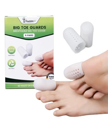 MountainAir - 12 Pack Silicone Toe Caps Breathable Gel Toe Cover Big Toe Guards for Protection of Ingrown Toenails for Men & Women Toe Corns Blisters Reduce Friction - Medium
