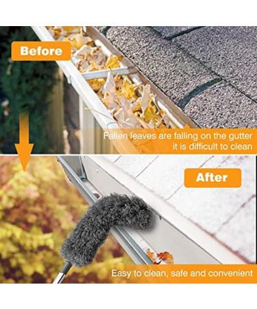 Daiilg Gutter Cleaning Brush Roofing Tool with Telescopic Extendable Pole 8.2Ft Guard Cleaner Tool Easy Remove Leave grey - Buy Online on GoSupps.com