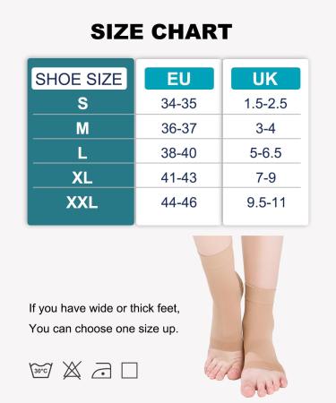 Buy 2 Pairs of 20-30mmHg Ankle Compression Stockings for Men & Women - Support for Swelling Plantar Fasciitis Sprains & Neuropathy - Beige - Buy Online on GoSupps.com