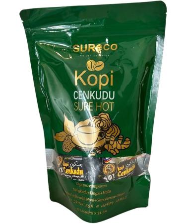 Instant Coffee with Ginseng Noni and Ganoderma/Reishi Mushroom - 20 sachets x 21 grams - Buy Online on GoSupps.com