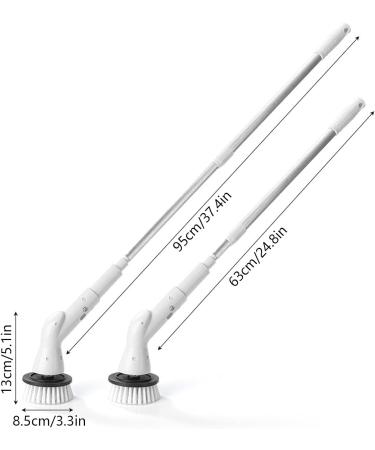 Electric Cleaning Brush - 2000mAh Portable Electric Rotating Cleaning Brushes | Electric Tub Scrubber with Retractable Handle Power Floor Scrubber for Bathroom - Buy Online on GoSupps.com