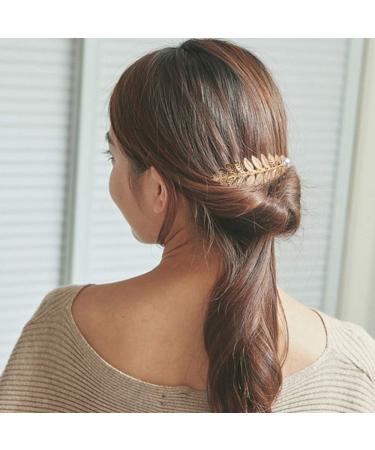 Leaf Hair Clip Set - 5 PCS Metal Wire Teeth Hair Comb for Women & Bridal Hair, Wedding Hair Combs Decoration - Buy Online on GoSupps.com