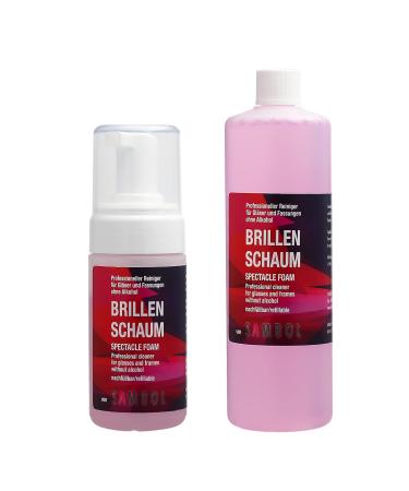 Sambol glasses cleaner 100ml and 250ml refill bottle glasses cleaning foam set without alcohol for thorough glasses cleaning care of glasses and versions