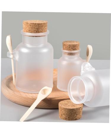 MAGICLULU 4 Sets Bottled Mask Powder Masks Holder Powder Bottle Storage Small Bath Salt Jars Glass Cookie Jar Cosmetic Sample Jar Empty Scrub Jar Tea Bottle Travel Portable Wood - Buy Online on GoSupps.com