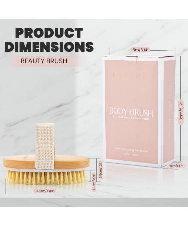 Organic Body Brush for Dry Skin - Lymphatic Drainage & Cellulite Treatment with Natural Wild Boar Bristles | Spa Peeling & Massage - Medium Oval - Buy Online on GoSupps.com