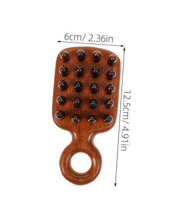 Weather Woodenwamm Collared Combination Comb - Antistatic Wooden Head Scalp Ridge for Head Massage | 12.50x6.00cm Brown - International Shipping Available - Buy Online on GoSupps.com