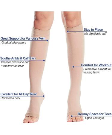 Oldsan Calf Compression Socks for Varicose Veins - 3 Pairs of Medically Designed Elastic Stockings for Enhanced Circulation - Buy Online on GoSupps.com