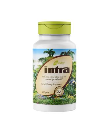 Intra Lifestyles Capsules - Herbal Supplement for Immune Support Detox Digestive & Cardiovascular Health 23 Botanical Extracts Made in Canada 64 Capsules (64 Capsules (Pack of 1)) 64 Count (Pack of 1)