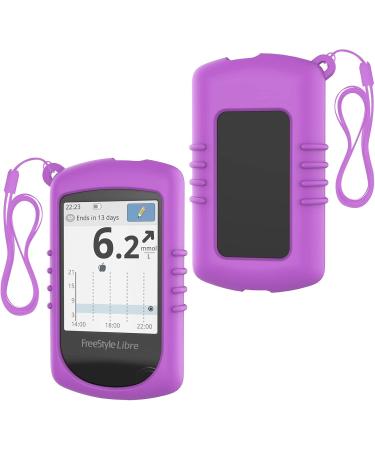Silicone Case for Freestyle Libre 14-Day Reader | Protective Cover with Strap - Black & Purple - Buy Online on GoSupps.com