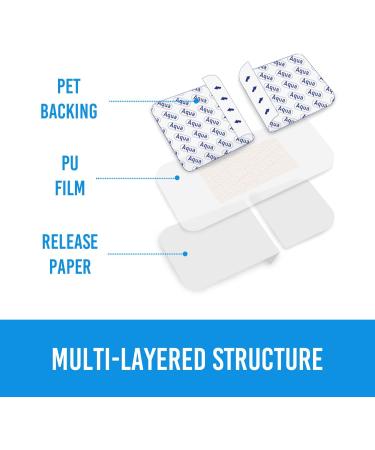 Bordered Waterproof Transparent Dressing Bandage - 39Ct Non-Woven Fabric Adhesive Pads for First Aid & Wound Care (2.7x2.3) - International Shipping Available - Buy Online on GoSupps.com