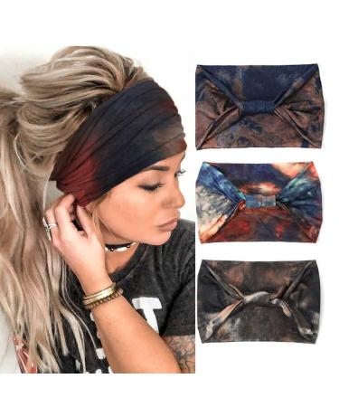Gortin 3 Pack Boho Wide Headbands African Style Turban Head Bands Leopard Stretch Knotted Head Wraps FloralElastic Yaga Hair Bands Outdoor Sweatbands Fashion Hair Accessory for Black Women and Girls (Set 6) - Buy Online on GoSupps.com