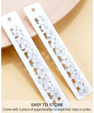 Wecoe 20 Pcs Small White Flower Hair Clips - Cute Decorative Claw Clips for Girls - Bling Wedding Hair Accessories - Perfect Gift for Women and Kids - Buy Online on GoSupps.com