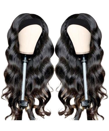 Dan & Dre Curly Wave Headband Wig for Women | Adjustable Fashionable Scarf Wig | High Temperature Fiber Afro Long Black Wig - Buy Online on GoSupps.com