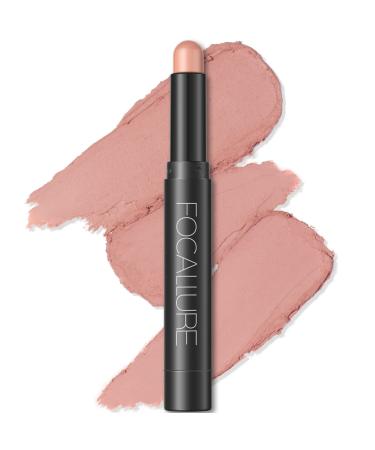 FOCALLURE Shimmer and Matte Cream Eyeshadow Stick Smooth Brilliant Eye Brightener Pencil High Pigment Eye Highlighter Pen for Women Long Lasting Waterproof Eye Shadow and Liners Makeup (SOFT PINK) - Buy Online on GoSupps.com