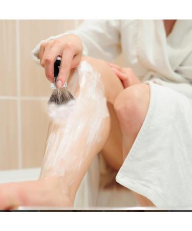 Grutti Vegan Razor Brush - Premium Soft Imitation Hair Shaving Brush Set - Black Acrylic & Metal Accents - Buy Online on GoSupps.com